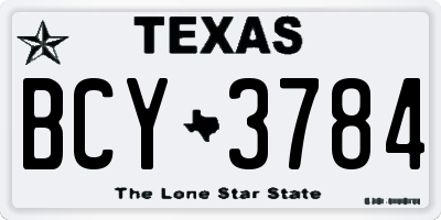 TX license plate BCY3784