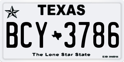 TX license plate BCY3786