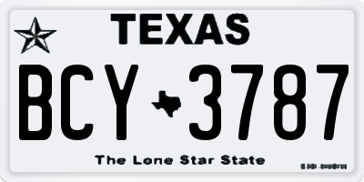 TX license plate BCY3787