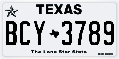 TX license plate BCY3789