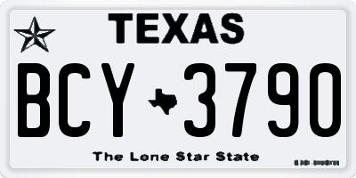 TX license plate BCY3790
