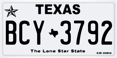 TX license plate BCY3792