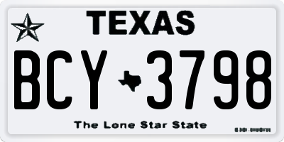 TX license plate BCY3798