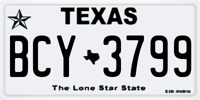 TX license plate BCY3799