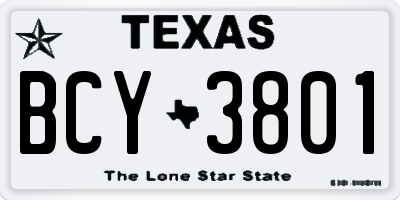 TX license plate BCY3801