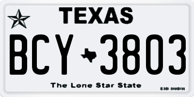TX license plate BCY3803