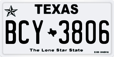 TX license plate BCY3806