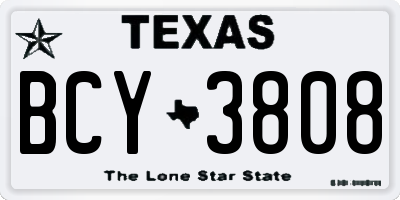 TX license plate BCY3808