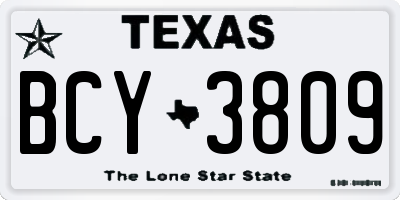 TX license plate BCY3809