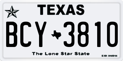 TX license plate BCY3810