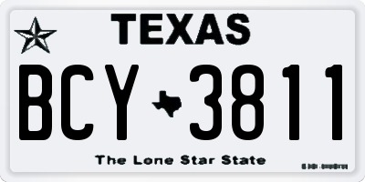 TX license plate BCY3811