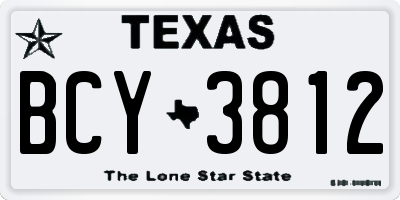 TX license plate BCY3812