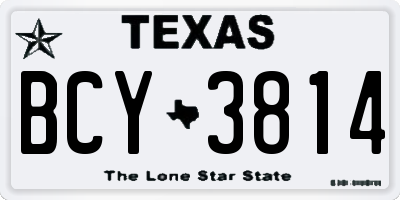 TX license plate BCY3814