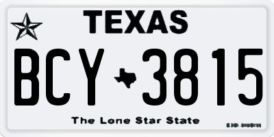 TX license plate BCY3815