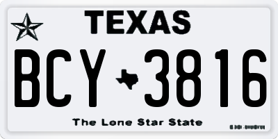 TX license plate BCY3816