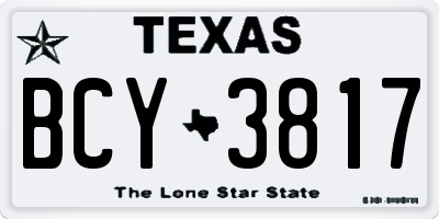 TX license plate BCY3817