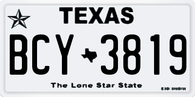 TX license plate BCY3819