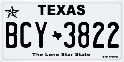 TX license plate BCY3822