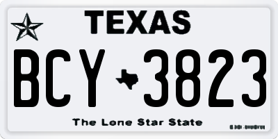 TX license plate BCY3823
