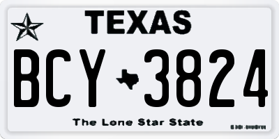 TX license plate BCY3824