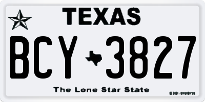 TX license plate BCY3827