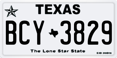 TX license plate BCY3829