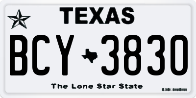 TX license plate BCY3830
