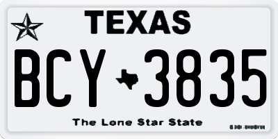 TX license plate BCY3835
