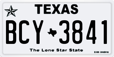 TX license plate BCY3841