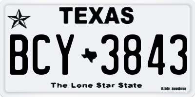 TX license plate BCY3843