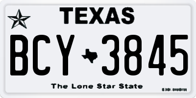 TX license plate BCY3845