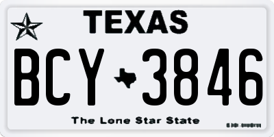 TX license plate BCY3846
