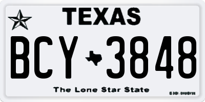 TX license plate BCY3848