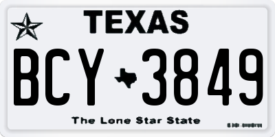 TX license plate BCY3849