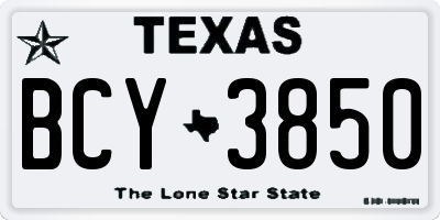 TX license plate BCY3850