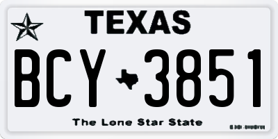 TX license plate BCY3851