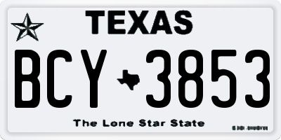 TX license plate BCY3853