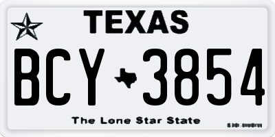 TX license plate BCY3854