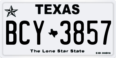 TX license plate BCY3857