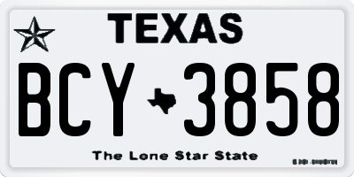 TX license plate BCY3858