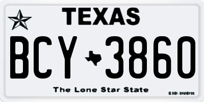 TX license plate BCY3860