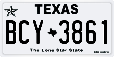 TX license plate BCY3861