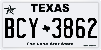 TX license plate BCY3862