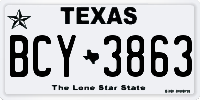 TX license plate BCY3863