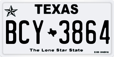 TX license plate BCY3864