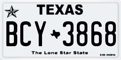TX license plate BCY3868