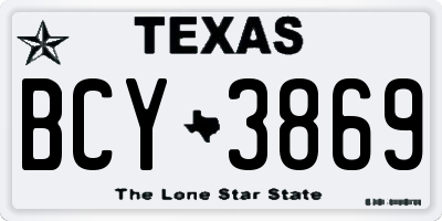 TX license plate BCY3869