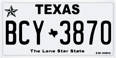TX license plate BCY3870