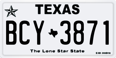 TX license plate BCY3871