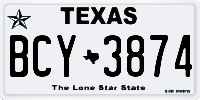 TX license plate BCY3874